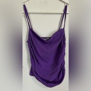 Zara Purple Ruched Tank Size M